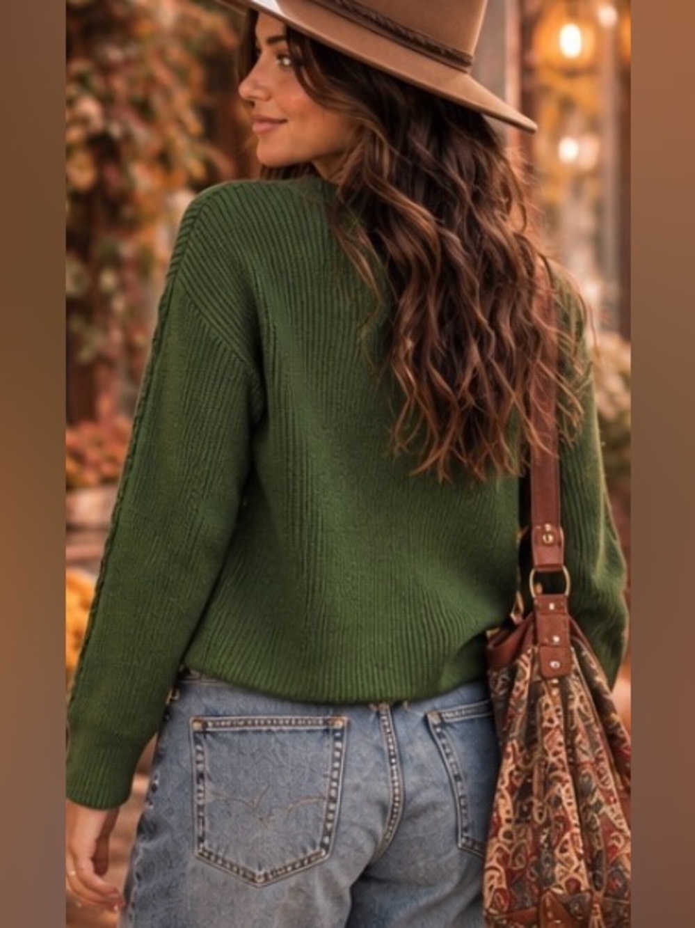 Vince Drop Shoulder V-Neck Pullover Sweater in color Herb or “DarkHerb” NWOT - Picture 4 of 6